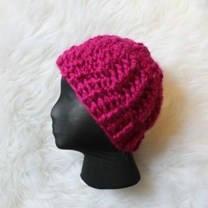 Crochet Knit Ponytail Bun Hole Beanie Hat
